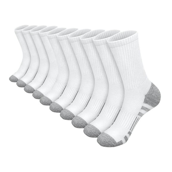 Fewfanhot 10PC Male Socks Refreshing Mid-Calf Men's Solid Color Sweat-absorbing Socks-Ventilated, Odor-Resistant, and Designed for Year-Round Comfort Best Gift for Adults