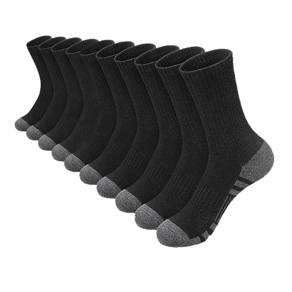 Fewfanhot 10PC Male Socks Refreshing Mid-Calf Men's Solid Color Sweat-absorbing Socks-Ventilated, Odor-Resistant, and Designed for Year-Round Comfort Best Gift for Adults S-M