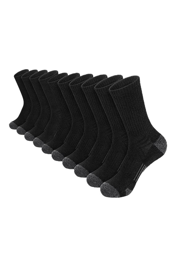 Fewfanhot 10PC Male Socks Refreshing Mid-Calf Men's Solid Color Sweat-absorbing Socks-Ventilated, Odor-Resistant, and Designed for Year-Round Comfort Best Gift for Adults S-M