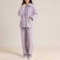thumbnail image 1 of Fewfanhot 2 Pack Women's Solid Color Pajama Set Long Sleeve Top with Jogger Pants Lounge Sets Sleepwear Loungewear with Pockets, 1 of 2