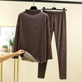 thumbnail image 1 of Fewfanhot 2 Piece Lounge Set Women Lounge Set Long Sleeve Sleepwear Comfy Fuzzy Pjs Crew Neck Nightwear with Poeckts, 1 of 3