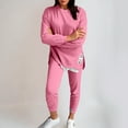 thumbnail image 1 of Fewfanhot 2 Piece Lounge Set Women Sweatsuit Set Twist Front Cropped Sweatshirt Wide Leg Sweatpant Lounge Set Tracksuit, 1 of 6