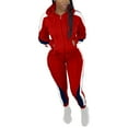 thumbnail image 1 of Fewfanhot 2 Piece Lounge Set Women Zip Top Jacket and Elastic Waistband Pant Women Sweatsuit Tracksuit Sets, 1 of 9