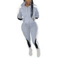 thumbnail image 1 of Fewfanhot 2 Piece Lounge Set Women Zip Top Jacket and Elastic Waistband Pant Women Sweatsuit Tracksuit Sets, 1 of 9
