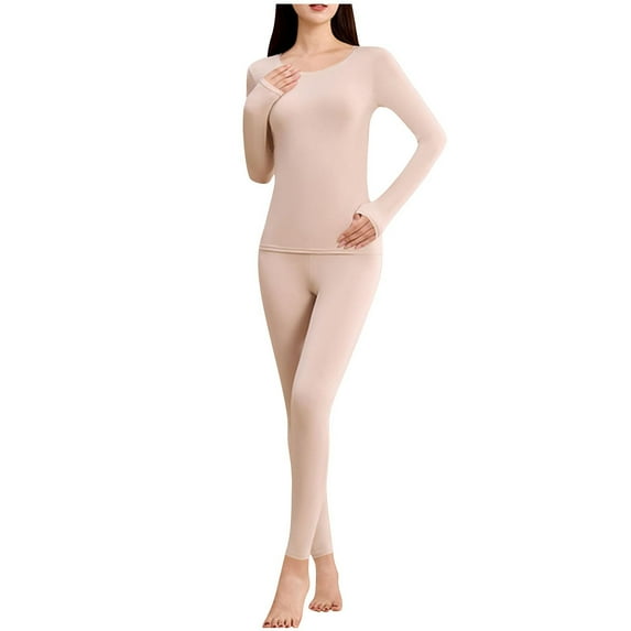 Fewfanhot 2 Piece Sets for Women Silk Long Underwear Long Thermal Underwear Sets Cold Weather Base Layer