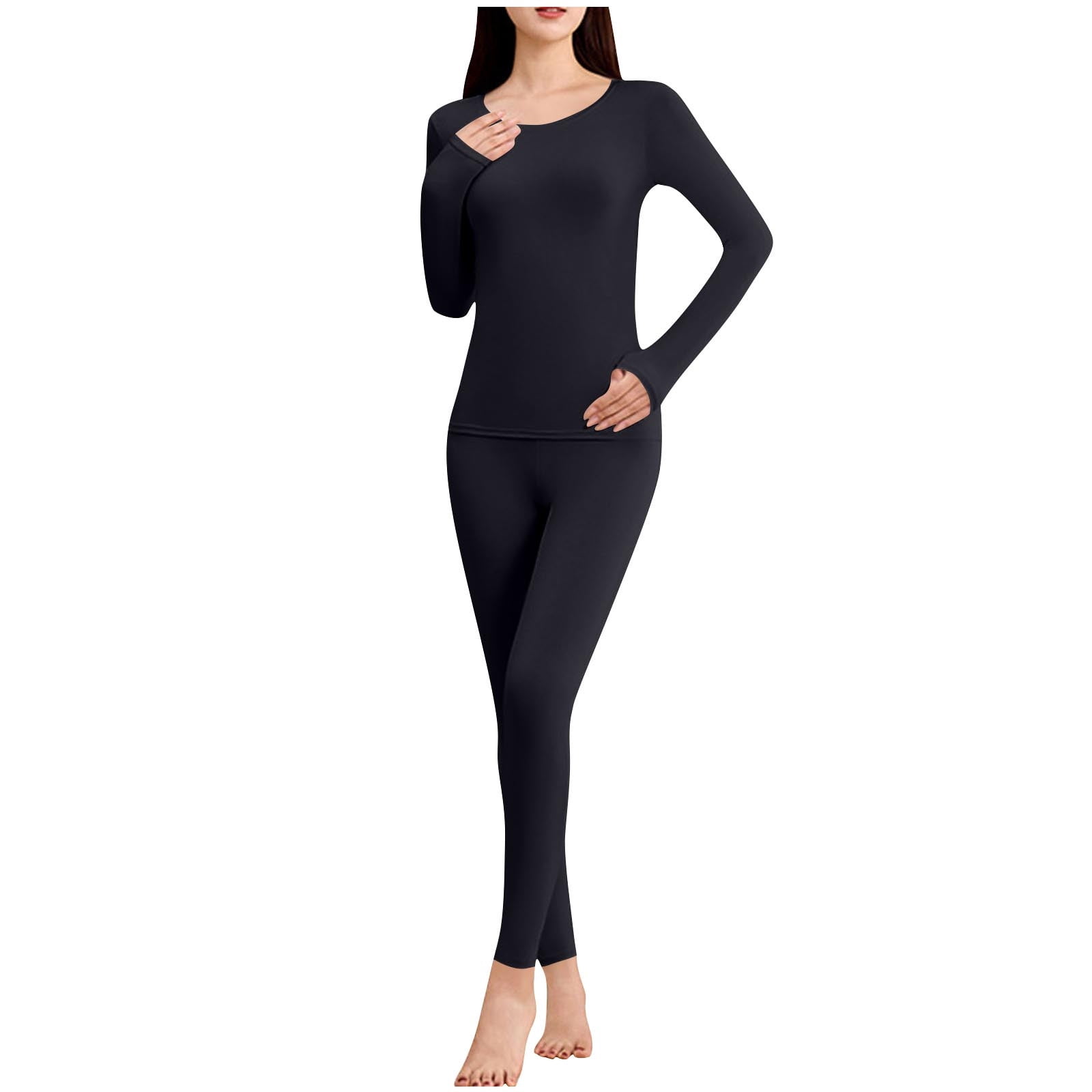 Fewfanhot 2 Piece Sets for Women Silk Long Underwear Long Thermal ...
