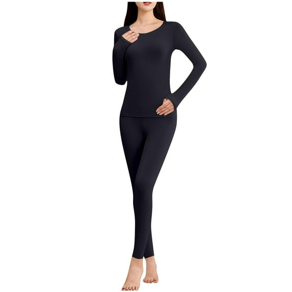 Fewfanhot 2 Piece Sets for Women Silk Long Underwear Long Thermal Underwear Sets Cold Weather Base Layer