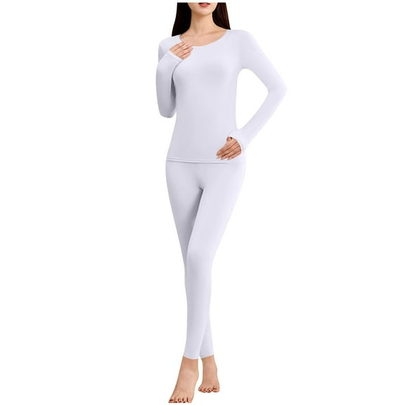 Fewfanhot 2 Piece Sets for Women Silk Long Underwear Long Thermal Underwear Sets Cold Weather Base Layer
