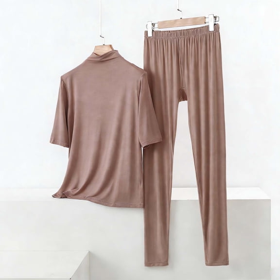 Fewfanhot 2PC Women's Round Neck Sleeveless Blouse and Pants Set - Comfy Sleepwear with Cute Prints, Ideal for Holiday and Cozy Nights