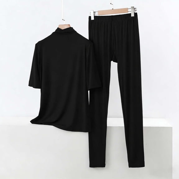 Fewfanhot 2PC Women's Round Neck Sleeveless Blouse and Pants Set - Comfy Sleepwear with Cute Prints, Ideal for Holiday and Cozy Nights