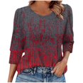 thumbnail image 1 of Fewfanhot 3/4 Sleeve Tops for Women Summer Tops Dressy Casual Ruffle Short Sleeve Flowy Tunic Shirts Cute Round Neck Blouses, 1 of 7