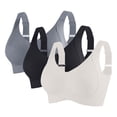 thumbnail image 1 of Fewfanhot 3 Pack Jelly Bras for Women No Underwire Push Up Bra Ultimate Comfort Sexy Bralette Soft Scalloped Everyday Brassiere, 1 of 2