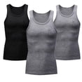 thumbnail image 1 of Fewfanhot 3 Pack Men's Tank Tops Breathable Sleeveless Muscle Quick Dry Shapewear Compression Shirts for Active Male, Size M-3XL, 1 of 6