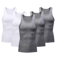 thumbnail image 1 of Fewfanhot 5 Pack Men's Tank Tops Breathable Sleeveless Muscle Quick Dry Shapewear Compression Shirts for Active Male, Size M-3XL, 1 of 7