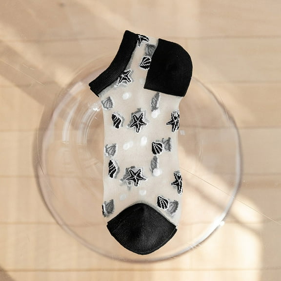 Fewfanhot 5 Pair of Women's Solid Color Shallow Mouth Socks Ventilate Sweat Absorbing Socks