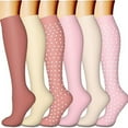 thumbnail image 1 of Fewfanhot 6 Pair of Compression Socks with Floral Pattern for Women Circulation-Graduated Supports Socks Workout Yoga Sports and Pressure Socks, 1 of 2