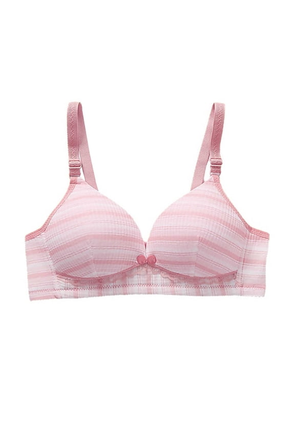 Bras for Women Thin Striped Front Closure Wireless Bra, Non-Padded Comfort T-Shirt Bra, Casual Daily Wear Bralette