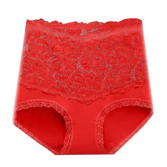 Fewfanhot Breathable Lace Hip-Lift Panties - Women's Mid-Rise Comfort Solid Color Underwear for Daily Wear