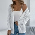 thumbnail image 1 of Fewfanhot Cardigan Sweaters for Women Long Sleeve Open Front Knitted Crop Cardigan Drop Shoulder Knit Bolero Shrug Sweater, 1 of 8
