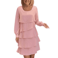 thumbnail image 1 of Fewfanhot Casual Dresses for Women Long Sleeve Crewneck Tiered Layered Flowy Dress Party Wedding Outfits, 1 of 6