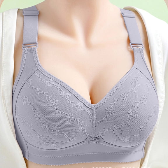 Fewfanhot Comfort Flex Women's Wireless Back Closure Bra Ultra-Soft Breathable Non-Padded Bralette 32-46B/C Nylon Seamless Underwear