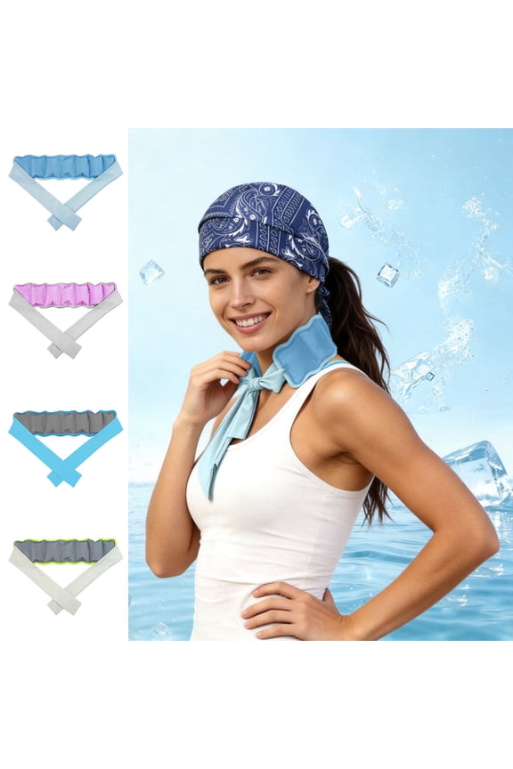 Cooling Neck Wrap Reusable Ice Bandana Lightweight Summer Cold Relief Scarf for Women Men Outdoor Sports