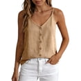 thumbnail image 1 of Fewfanhot Cute Summer Tops for Women Tank Tops Spaghetti Strap Sleeveless Flowy Loose Button Summer Casual Cami Shirts, 1 of 6
