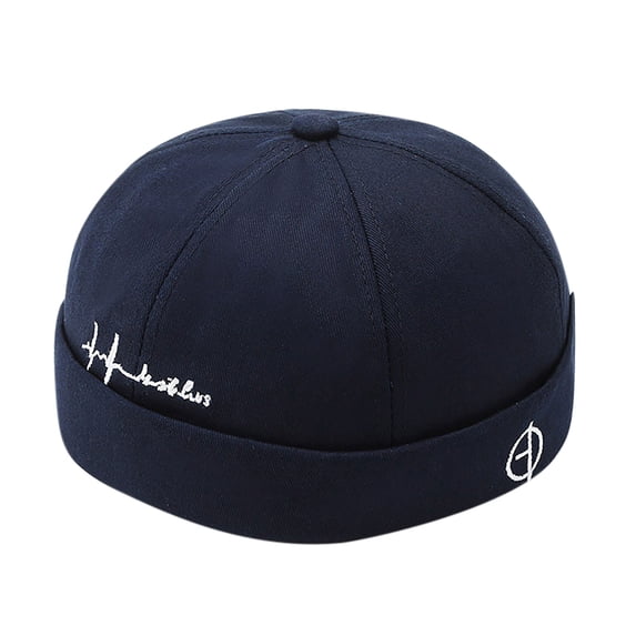 Fewfanhot Docker Cap for Men Women Soft Cotton Rolled Cuff Miki Hat, Streetwear Style Breathable Skull Cap for Daily Wear Casual Outings Gift