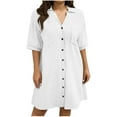 thumbnail image 1 of Fewfanhot Dresses for Women Elegant Classy Swimsuit Coverup Button Down Bathing Suit Cover Up for Swimwear Summer Beach Shirt Dresses Resort Wear, 1 of 8