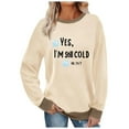 thumbnail image 1 of Fewfanhot Fall Outfits for Women 2025 Crewneck Sweatshirt with Pockets Casual Loose Long Sleeve Letter Graphic Comfy Sweatshirts, 1 of 6