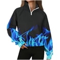 thumbnail image 1 of Fewfanhot Fall Outfits for Women 2025 Hoodless Oversized Half Zipper Pullover Long Sleeve Shirts Fall Outfits 2025 Loose Fit, 1 of 5