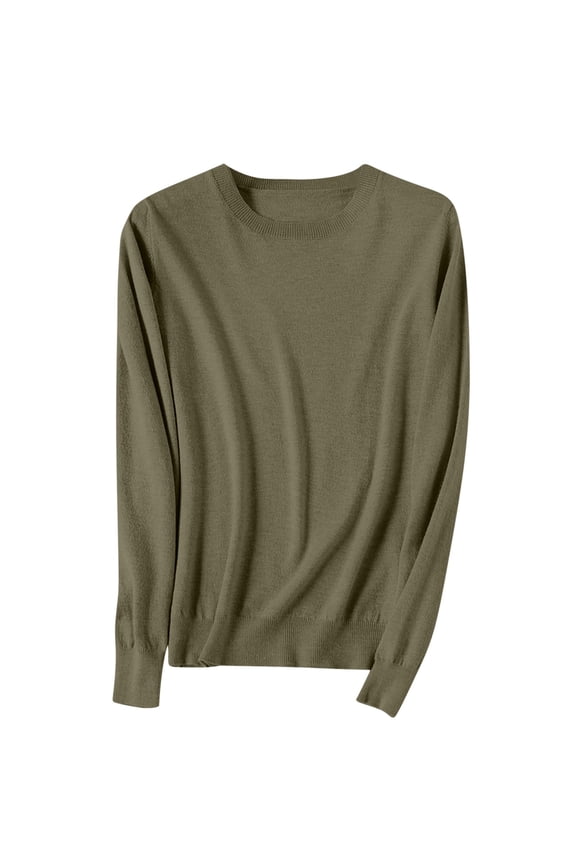 Fall Sweaters for Women Round Neck Everyday Long Sleeve Plus Oversize Pullover Sweater Top Shirt