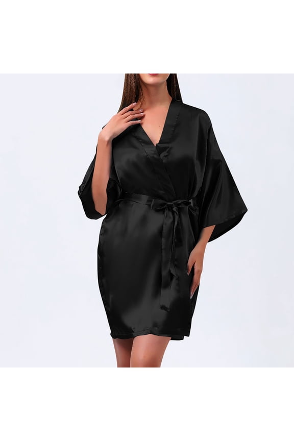 Fewfanhot Fashion Long Sleeve Robes for Women - Super Soft Fluffy Cozy Fleece Sleepwear Robe Plush Bathrobe with Pockets