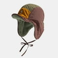 thumbnail image 1 of Fewfanhot Fleeced Lining Ear Flap Hat for Adult Teens Contrast Color Trapper Hats Windproof Warm Hats for Outdoor Activity, 1 of 2
