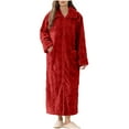 thumbnail image 1 of Fewfanhot Formal Dresses for Women Warm Plush Winter Robe, Zip up Long Fleece Bath Robes Female, Zipper Bathrobes for Women, 1 of 7