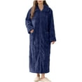 thumbnail image 1 of Fewfanhot Formal Dresses for Women Warm Plush Winter Robe, Zip up Long Fleece Bath Robes Female, Zipper Bathrobes for Women, 1 of 7