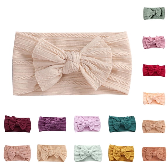 Fewfanhot Girl Floral Elastic Headband Bowknot Soft Stretchy Nylon Hair Band Newborn Hair Accessory