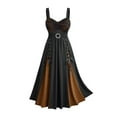 thumbnail image 1 of Fewfanhot Halloween Womens Dresses Witchy Elegance Dress, Asymmetrical Velvet Gown with Corset-Style Buckle Detail, 1 of 6