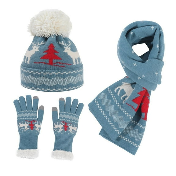 Fewfanhot Hat and Neck Warmer scarf and Gloves Set, Christmas set, birthday present set for women and gilrs,women winter scarf and gloves