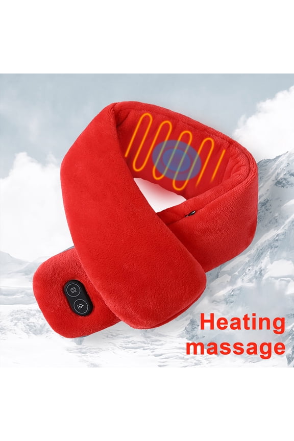 Heating Scarf, Vibration Massage Electric Heated Scarf for Neck Pain Relief, Double Sided Thick Soft Heated Neck Wrap for Women Men