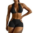 thumbnail image 1 of Fewfanhot High Waisted Bikini Sets for Women High Waisted Bikini Set 2 Piece Tummy Control Bathing Suit Triangle Top Shorts Bottom, 1 of 9