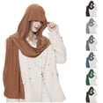 thumbnail image 1 of Fewfanhot Hooded Scarf Lightweight Cotton Blend Hood Shawl Multi-Functional Neck Head Wrap Daily Outerwear Accessory, 1 of 5