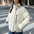thumbnail image 1 of Fewfanhot Jackets for Women Winter Cropped Waterproof Short Warm Quilted Jacket Puffy Bubble Coat Outerwear, 1 of 3