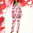 thumbnail image 1 of Fewfanhot Ladies' Fashion Printed Pajama Set - Long Sleeved Lapel Cozy 2 Piece Top and Pants Loungewear for Sleep & Leisure Weekends, 1 of 6