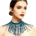 thumbnail image 1 of Fewfanhot Ladies' Fashion Sequin Tassel Necklace - Sparkling Dance Performance Accessory for Festive, Party & Stage Outfit, 1 of 3