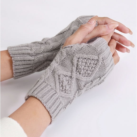 Fewfanhot Ladies Fingerless Thermal Gloves Touchscreen Gloves - Stretch Knit Winter Design for Cold Weather Protection