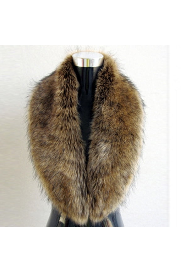 Fewfanhot Long Men Women Faux Fur Collar Warmth Scarves Wrap Stole Scarf Shawl Shrug for Cold Weather