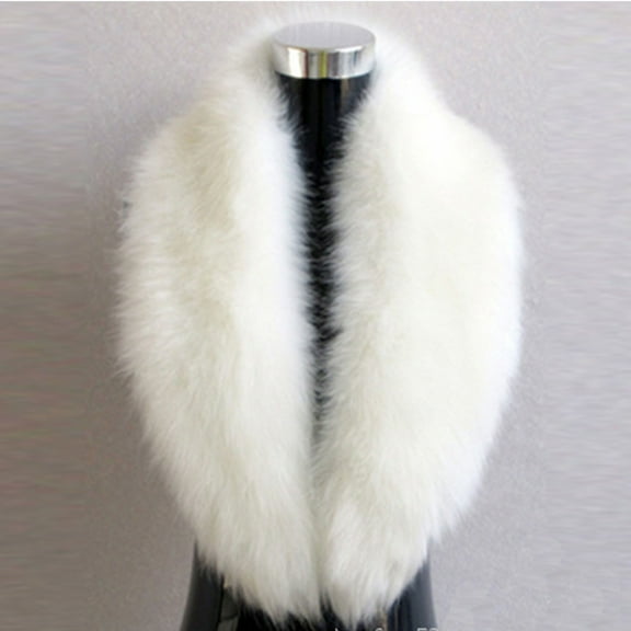 Fewfanhot Long Men Women Faux Fur Collar Warmth Scarves Wrap Stole Scarf Shawl Shrug for Cold Weather