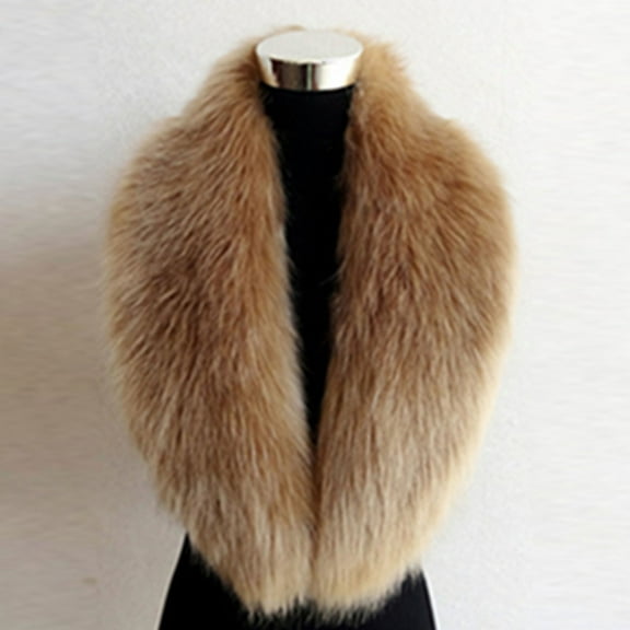 Fewfanhot Long Men Women Faux Fur Collar Warmth Scarves Wrap Stole Scarf Shawl Shrug for Cold Weather