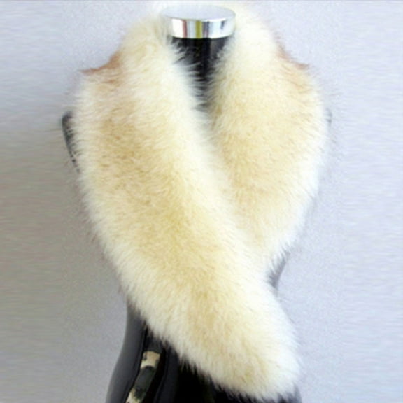 Fewfanhot Long Men Women Faux Fur Collar Warmth Scarves Wrap Stole Scarf Shawl Shrug for Cold Weather